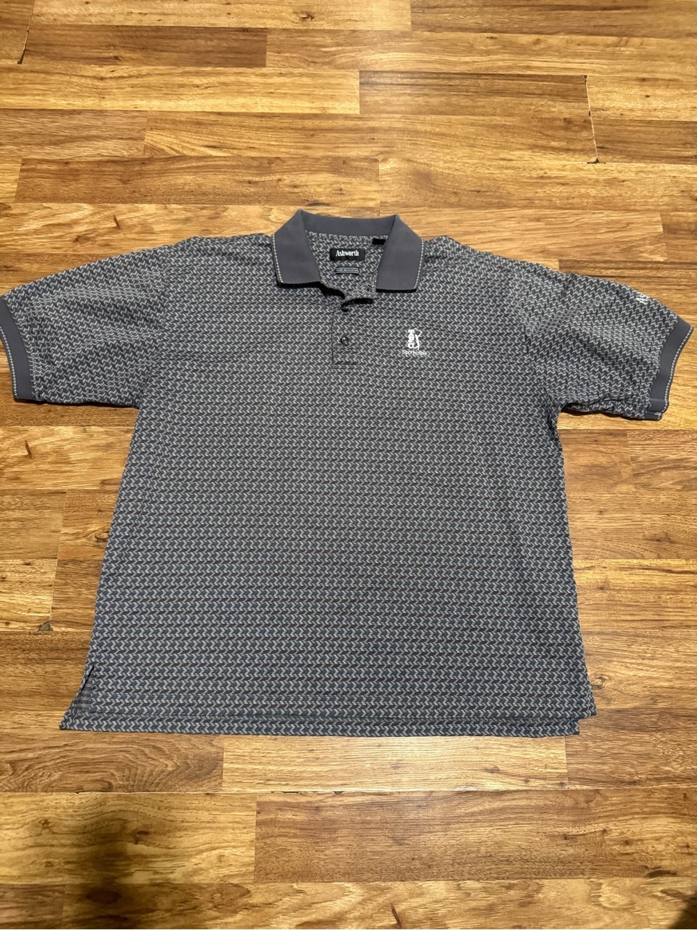 Ashworth Men's Gray Micro-Pattern Polo